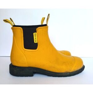 Merry People EU 40 Yellow Rubber Chelsea Ankle Rain Boots Waterproof Outdoor